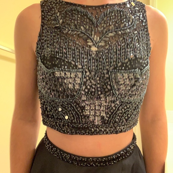 Milano Formals 2 Piece Black Dress - Picture 2 of 8